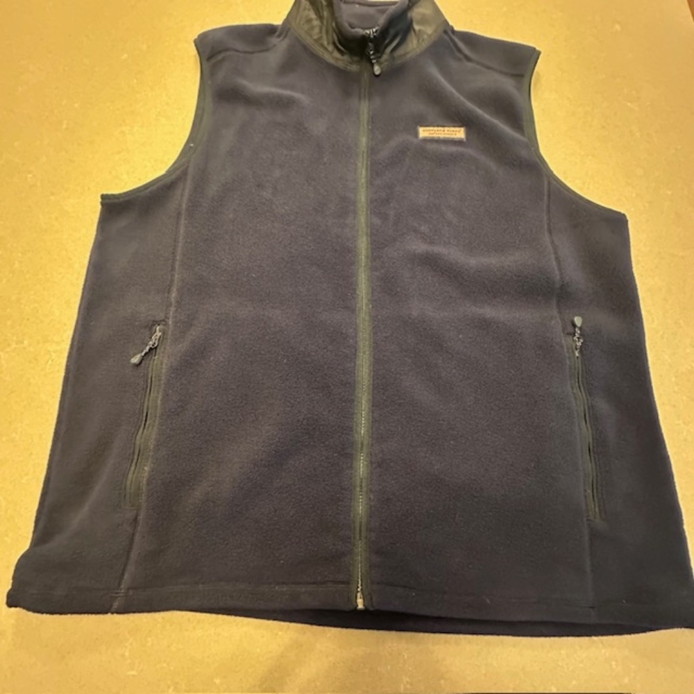 Vineyard Vines Men's Harbor Fleece Vest Navy XL-Good condition